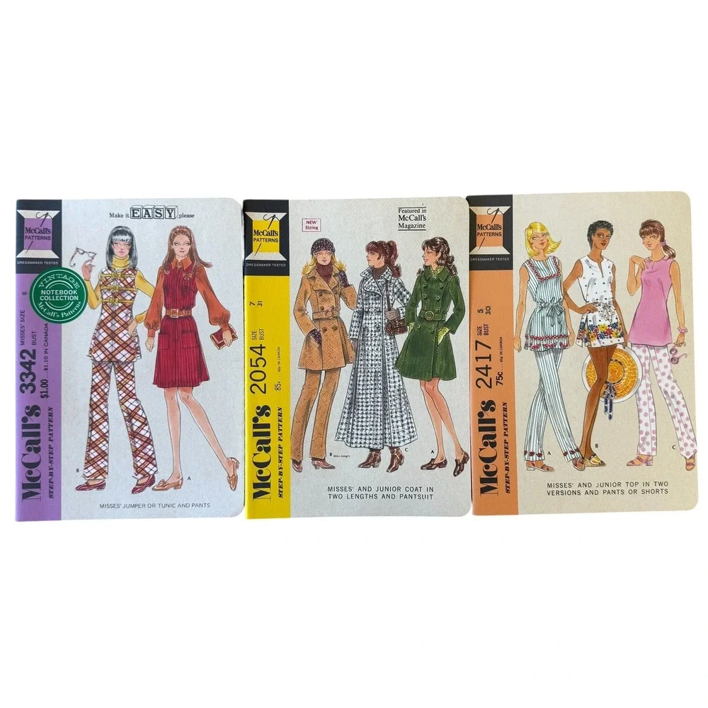 McCall's Patterns Vintage Notebook Collection Chronicle Books Set of 3 Journals
